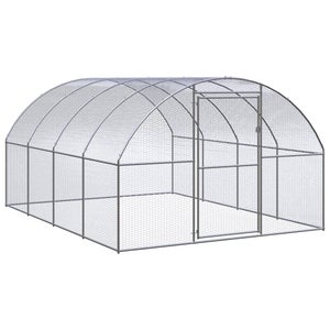 Gallinero de exterior grande Pawhut plata 280x380x195 cm_D51-116