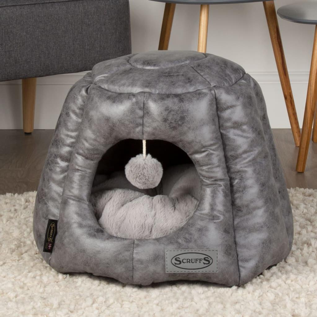 Lit Pour Chat CheerPals - Coussin Doudou Avec Couvercle, Dimensions 50x50x15 Cm - Lavable En Machine, Design Moderne