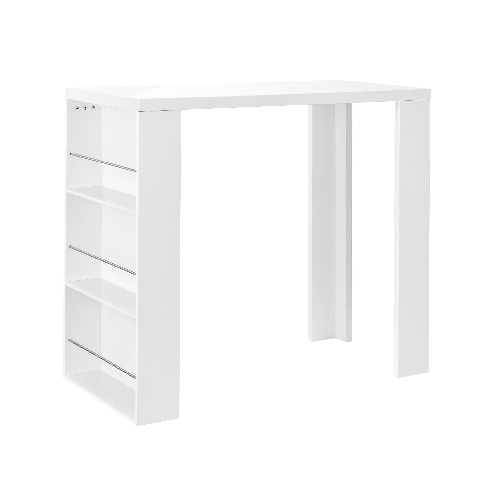 Bancone open bar 148x110 h cm con piano in plexiglass bianco e kit luce