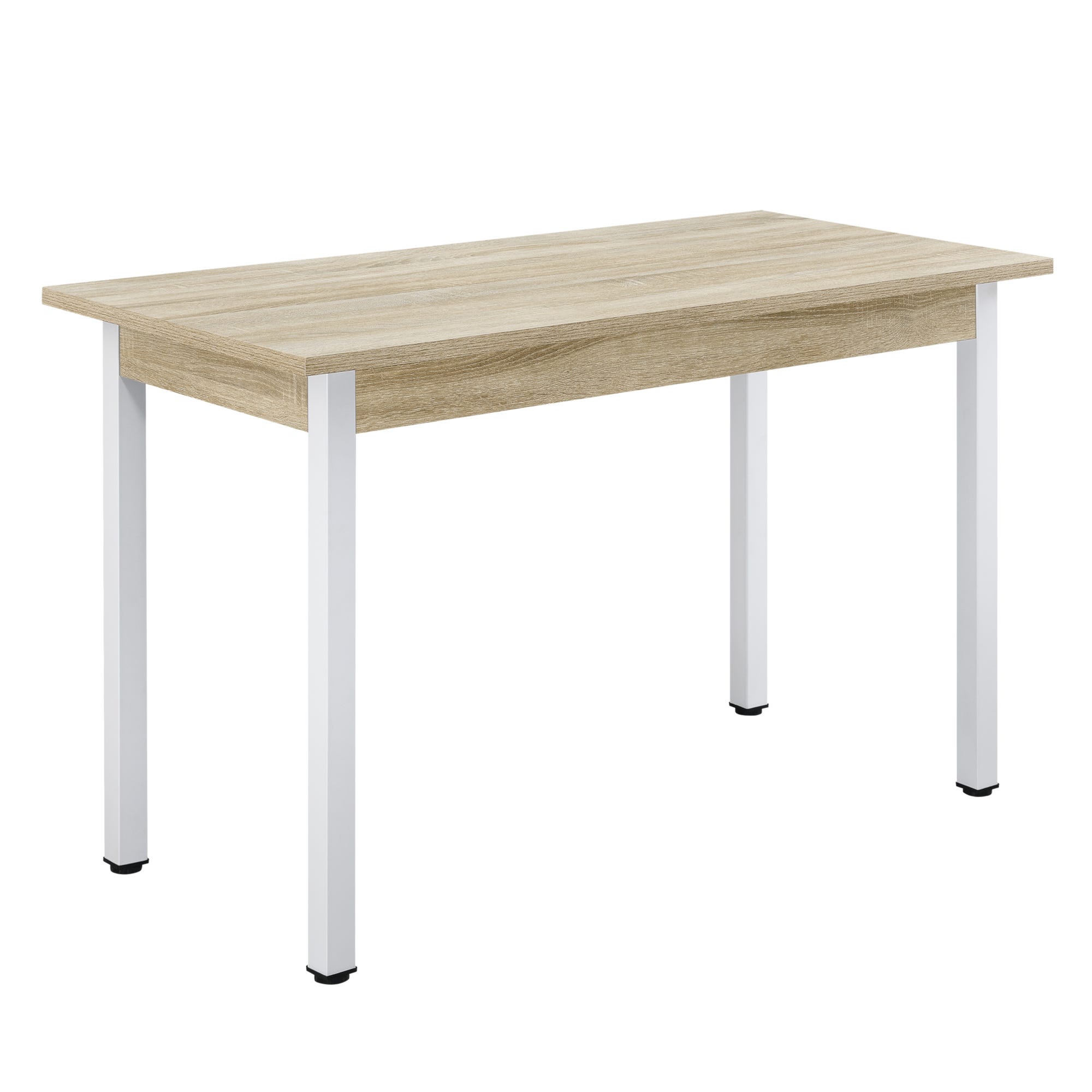 Tavolo da Pranzo Rettangolare 120 x 60 cm con Gambe in Acciaio Tavolo da  Cucina fino a 4 Posti in Design Moderno - Effetto Rovere / Bianco