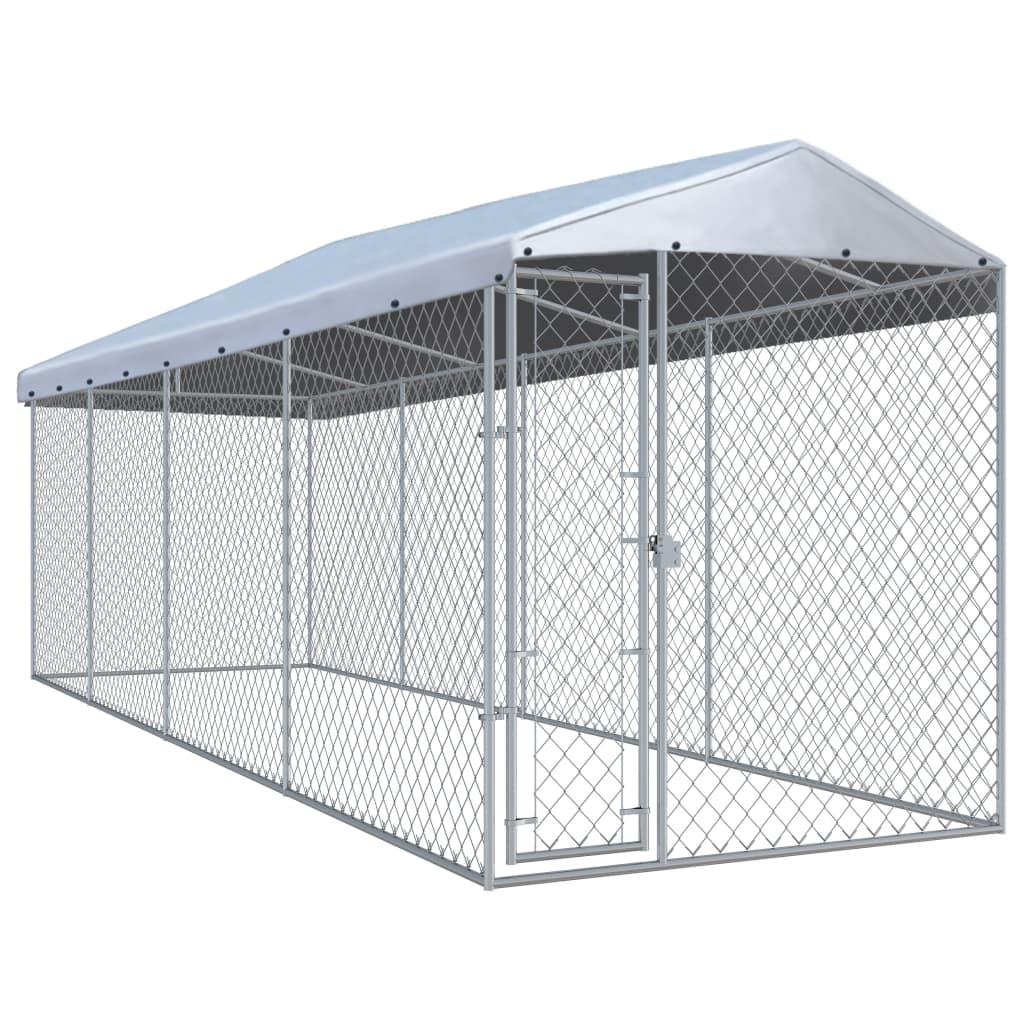 Chenil extérieur cage enclos parc animaux chien d'extérieur pour chiens 100  cm 02_0000344