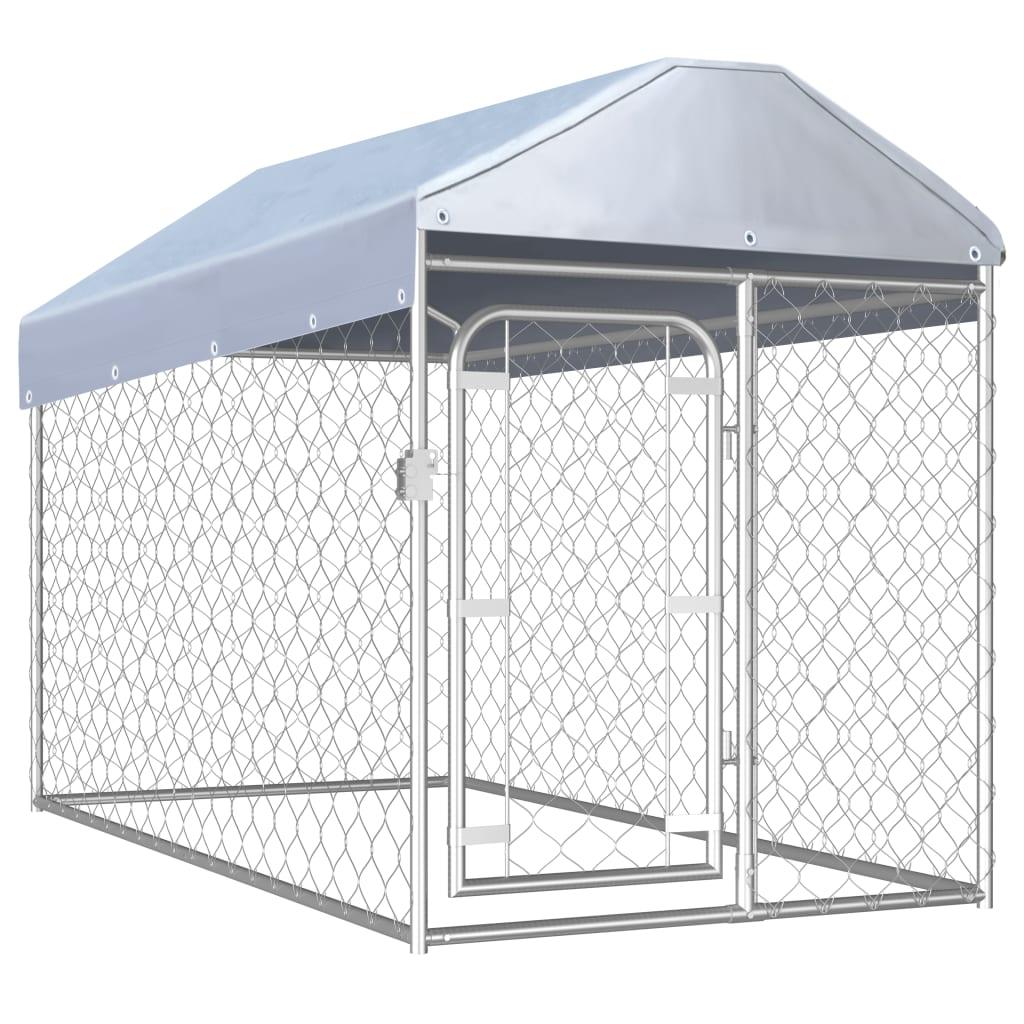 Chenil d'extérieur Enclos Parc Cage pour chiens avec toit pour chiens  400x200x150 cm 83840