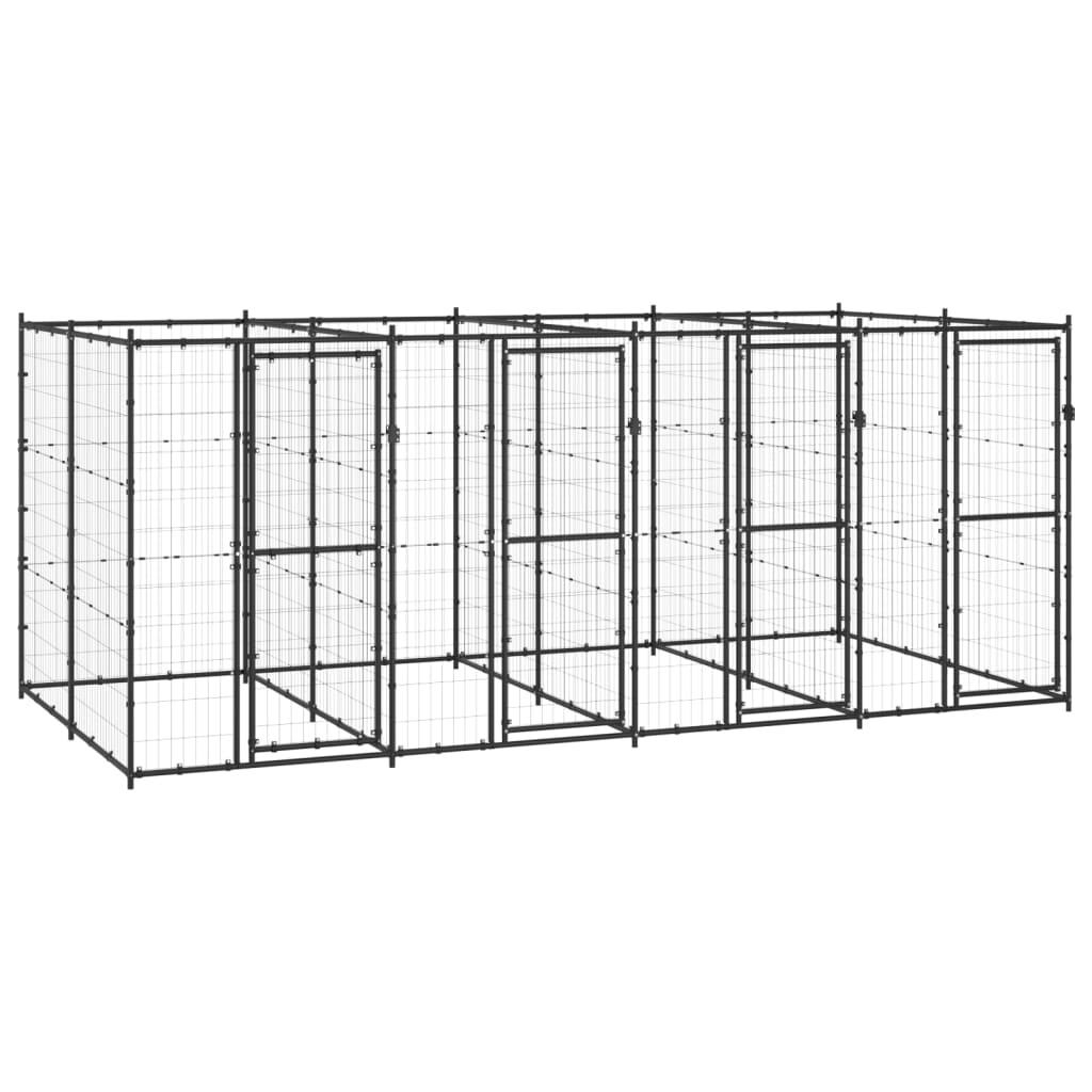 Chenil extérieur cage enclos parc animaux chien extérieur avec toit pour  chiens 760 x 190 x 225 cm 02_0000456