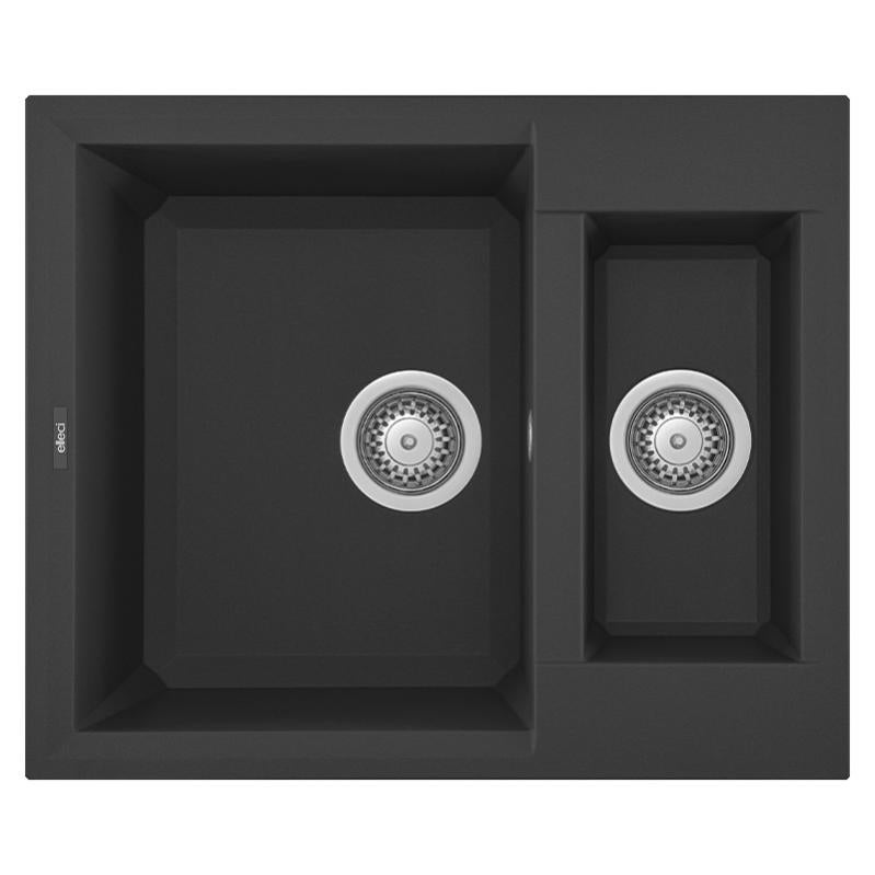 Elleci Lavello Incasso Easy 500 Granitek – Doppia Vasca Con Gocciolatoio, 116x50 Cm, Colore Cemento, Garanzia 10 Anni