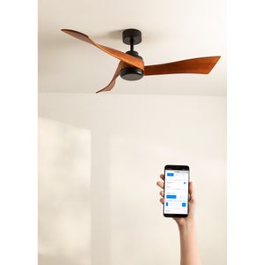 Ventilatore da soffitto nero con telecomando incluso LED - Sirocco 50