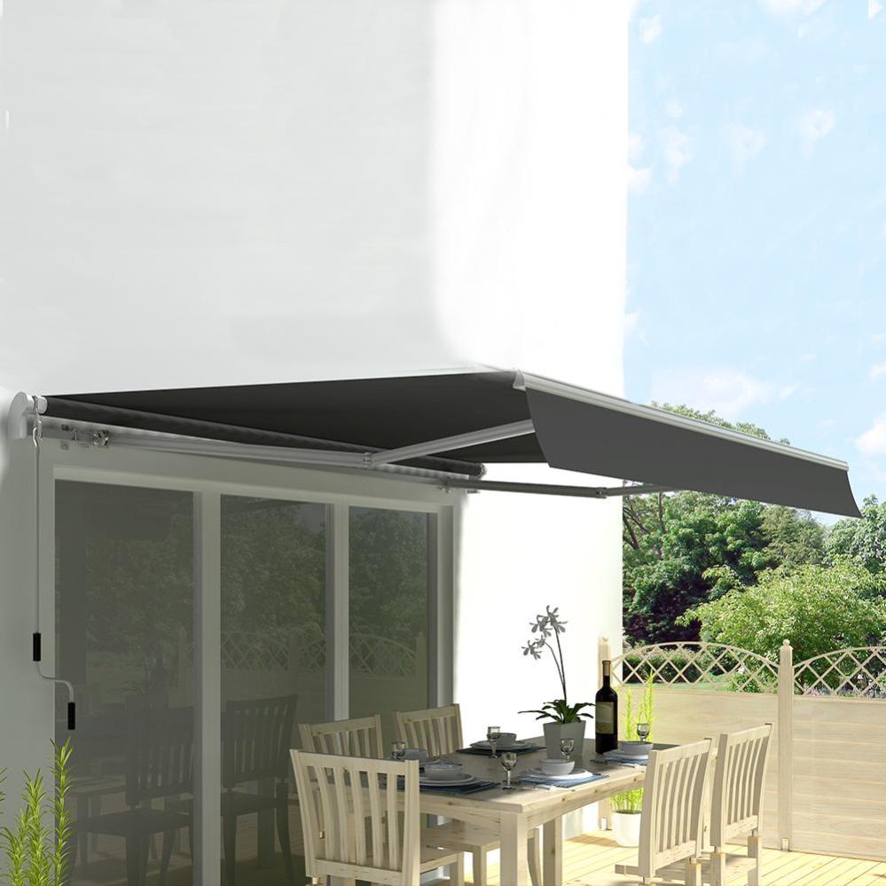 Store Banne Manuel 3x2 M Tampa Gris En Aluminium Leroy Merlin
