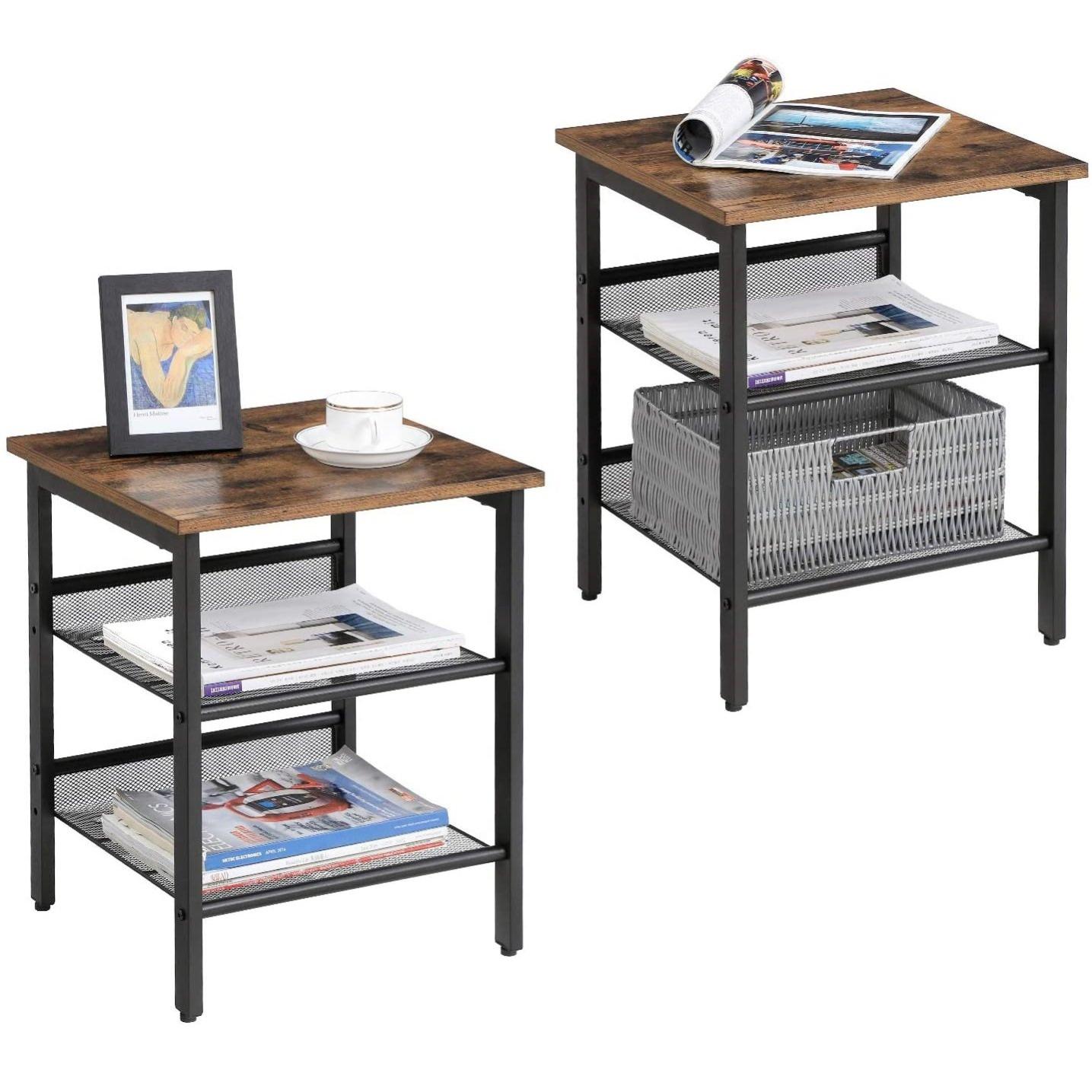 Lot de 2 tables de chevets STUART Marron Médium MDF H50.8CM Leroy Merlin