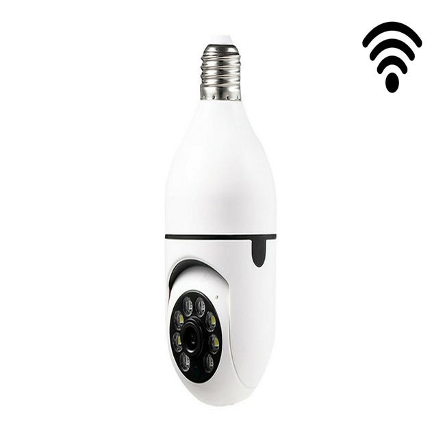 Fralud - Telecamera Ip lampadina da interno 360° WiFi E27 Ptz  videosorveglianza
