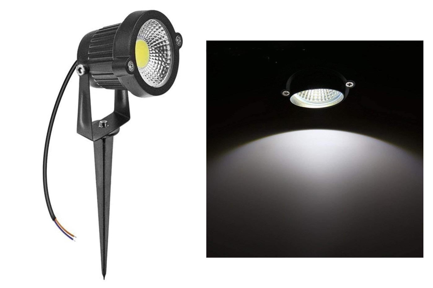 Proiettore Faretto Esterno Cilindro Da Terra Con Picchetto IP65 Corten