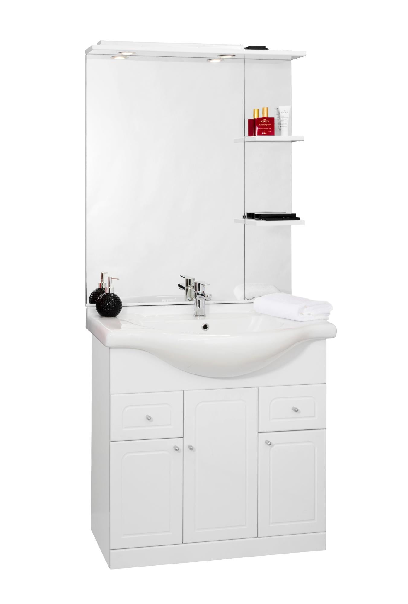 Meuble A Poser Baleare 85cm Blanc Pvc Brillant Livre En Kit Leroy Merlin