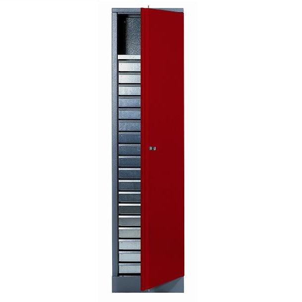 Armoire 1 porte et 1 étagère et 18 tiroirs Rouge Kupper Leroy Merlin