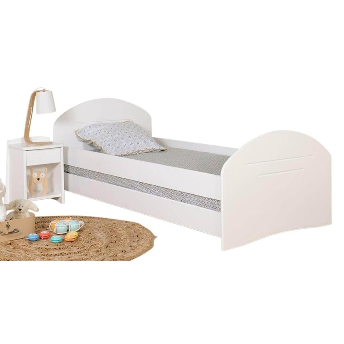 Lit Barrières Enfant Atmosphera Bois Massif 90x190 Cm - Lit Cabane Naturel Et Sécurisé