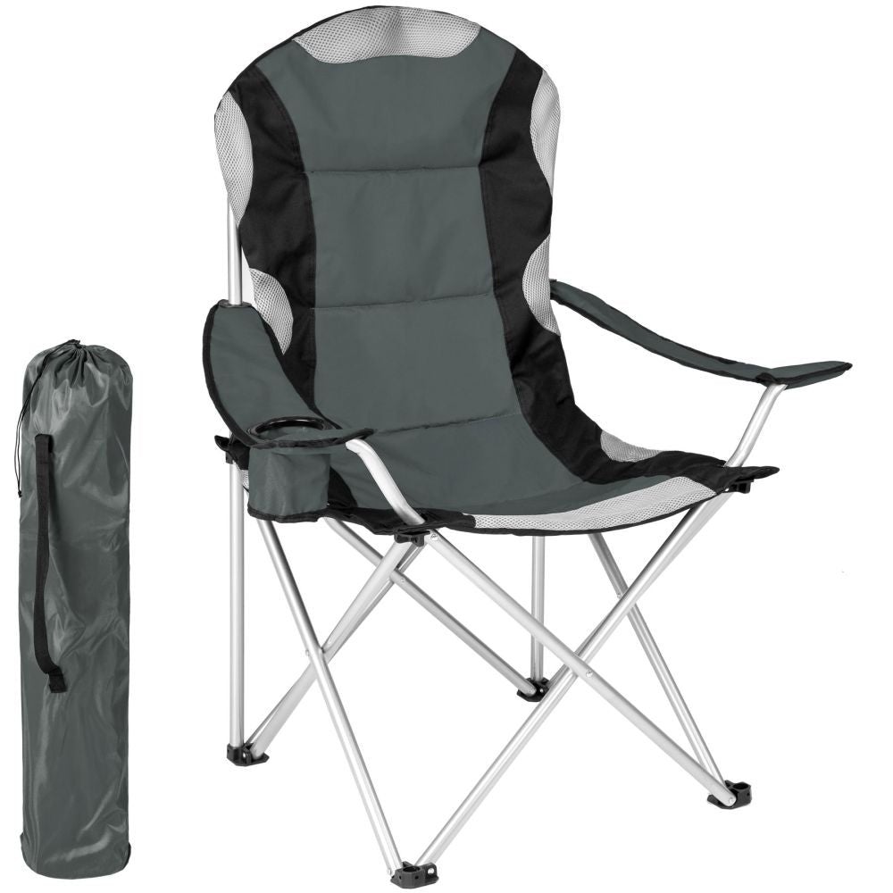 Chaise de camping pliante Chaise pliante Chaise Réalisateur Angler chaise Angler Rembourré Gris 