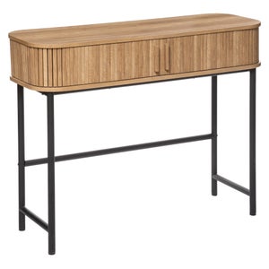 BLENOM Mesa consola recibidor o mesa de entrada de madera maciza sostenible  Aimana c/Irregular 70x23-25x91cm Natural WN