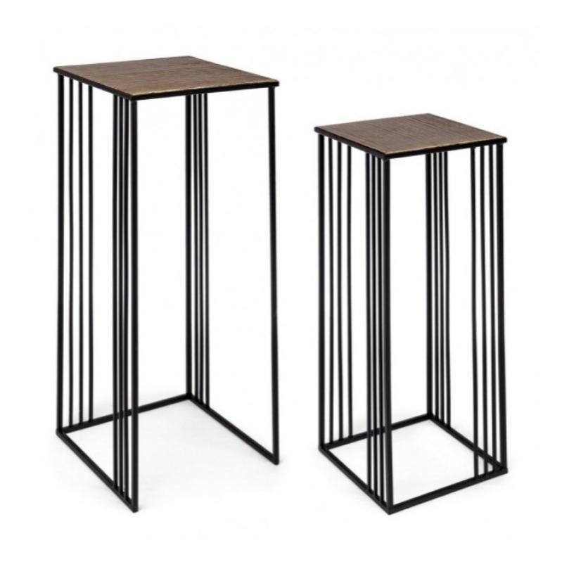 Ensemble contemporain de 2 tables d'appoint hautes Elvin | Leroy Merlin