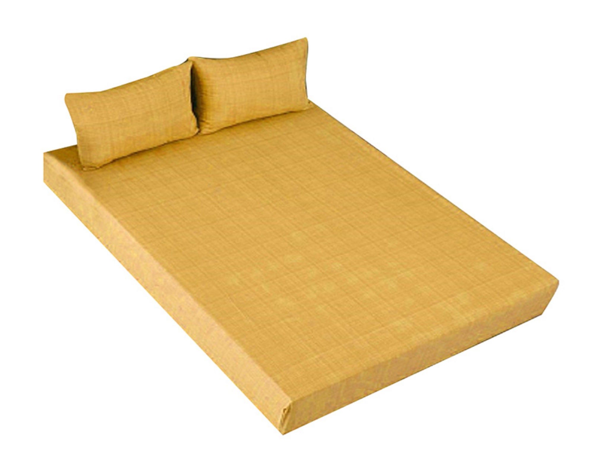 Juego de sábana ajustable y funda de almohada Amarillo - 140x200