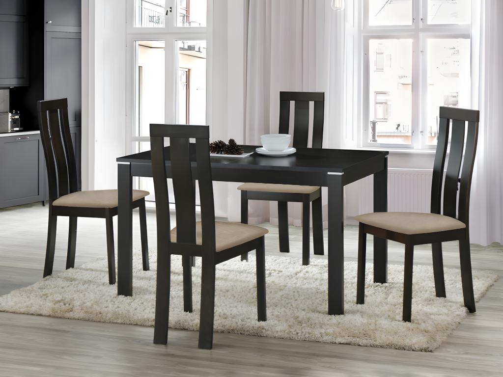 Ensemble table 4 chaises wengé IDIL – Table + 4 Chaises Pas Cher…