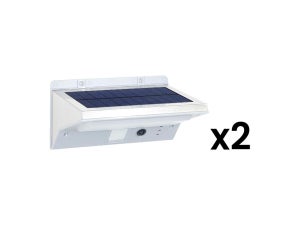 2 Appliques Solaires LED - Détecteur De Pénombre - Allumage Automatique - IP44 - Pour Mur Ou Escalier - Lumière Blanc Chaud