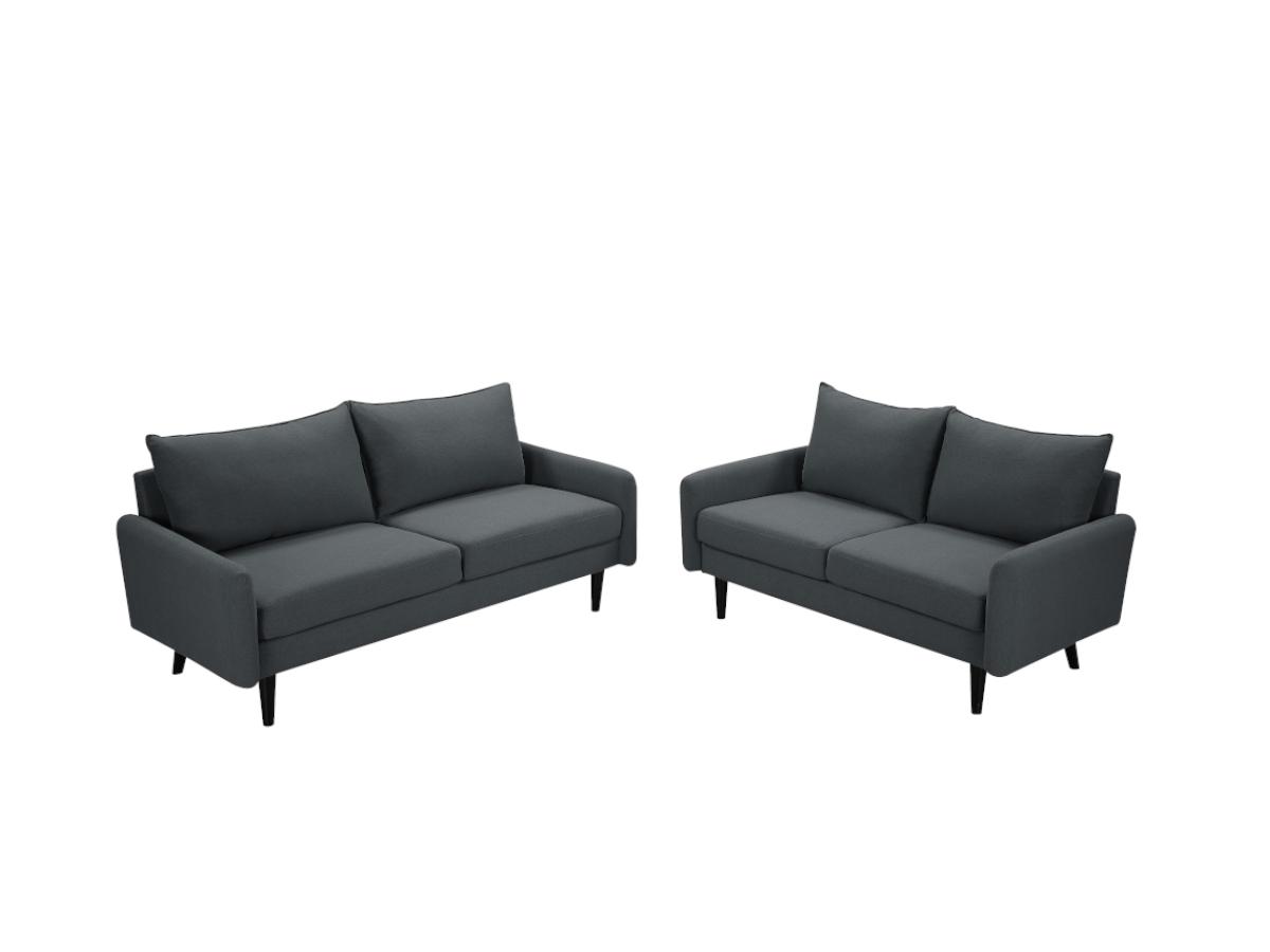 Canapé 3+2 places en tissu HALIA Gris Leroy Merlin