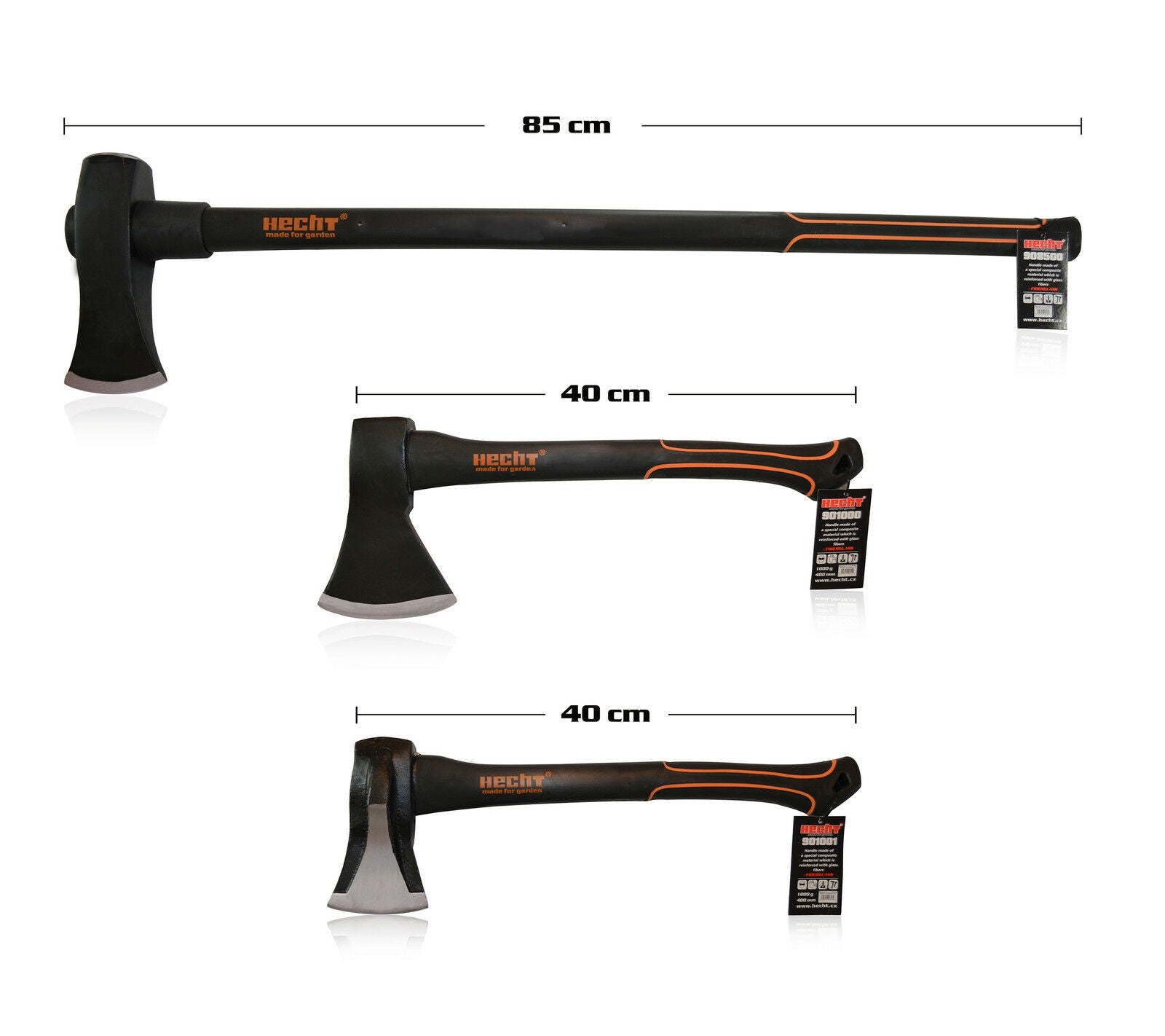 Hachettes bois acier forgé - FUXTEC FX-AX3 - set hachette 36cm + hache 69cm  + hache de fendage 91cm