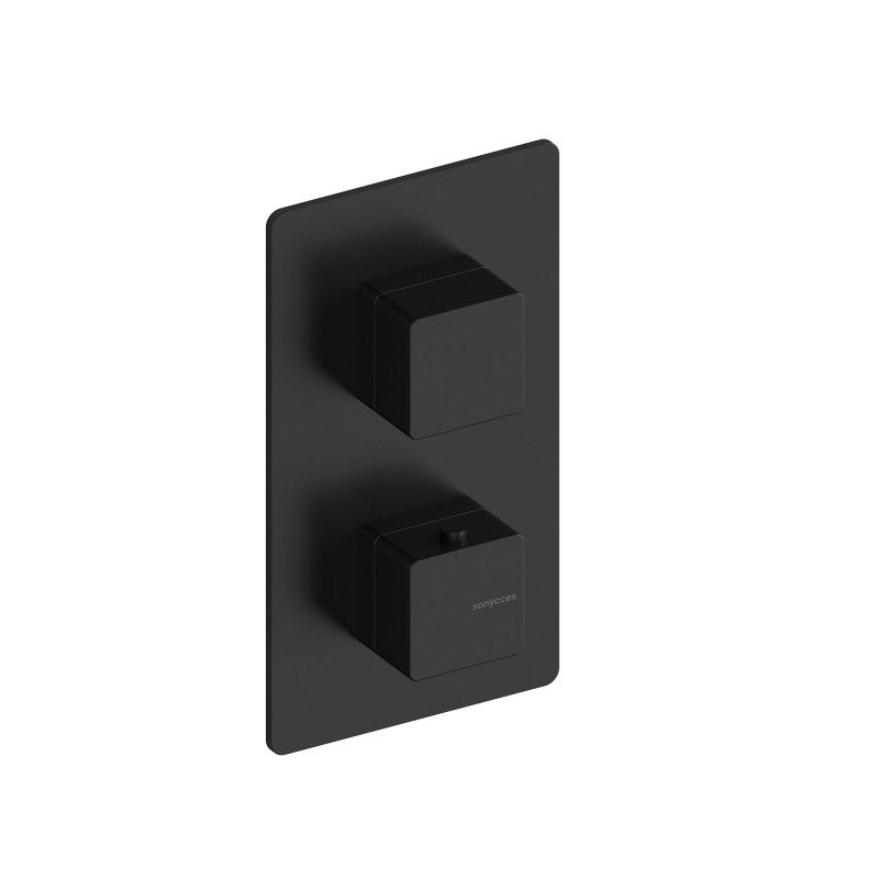 Sanycces Cubo Parties Externes Thermostatique De Douche O Voies Mural Noir Mat Leroy Merlin