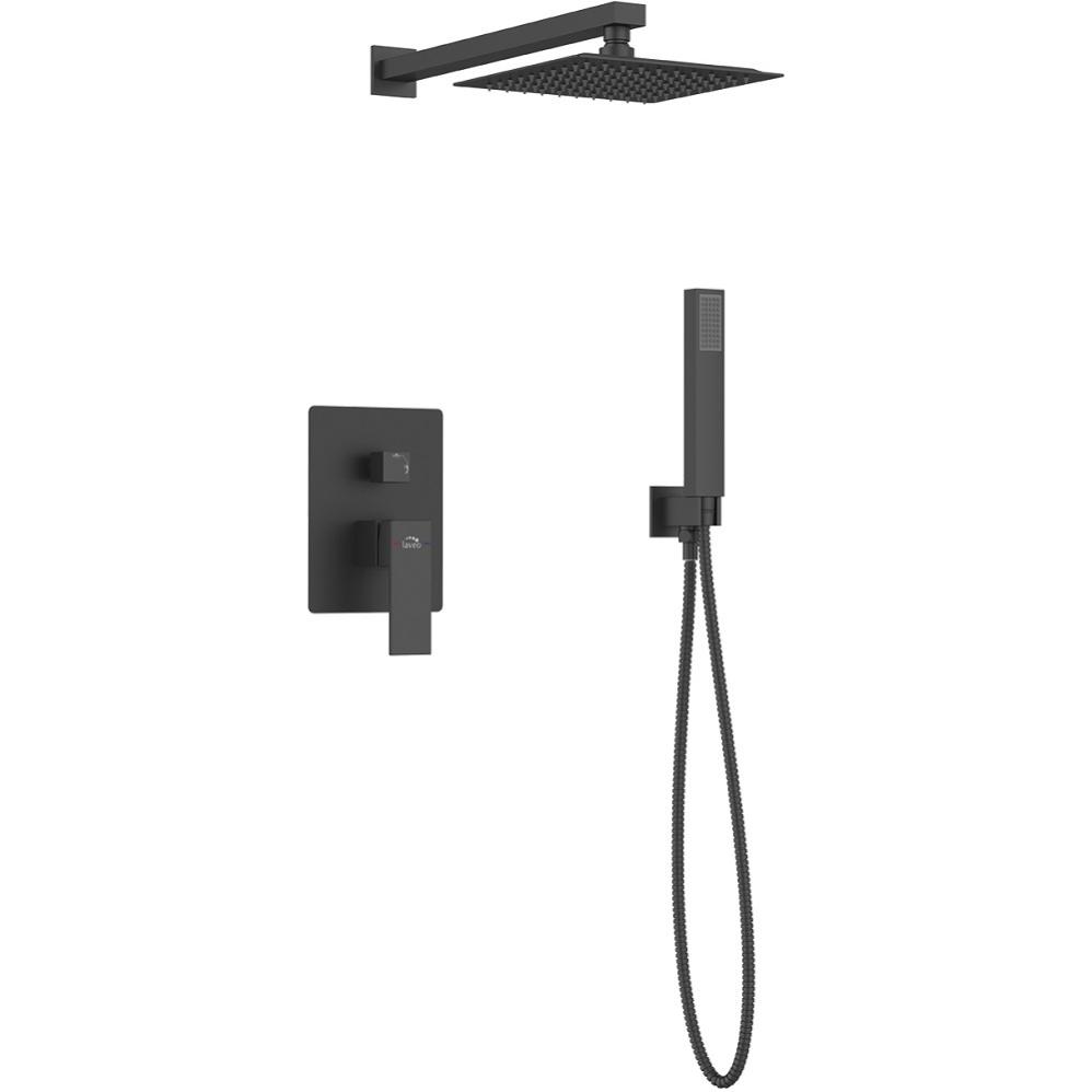 Colonne de douche encastrée Kvadrato, Couleur Noir Leroy Merlin