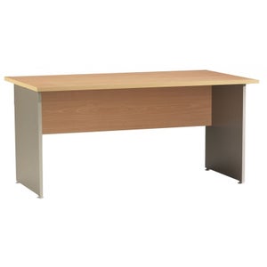 Bureau 160 cm réglable en hauteur acacia massif et métal noir - Cbc-Meubles