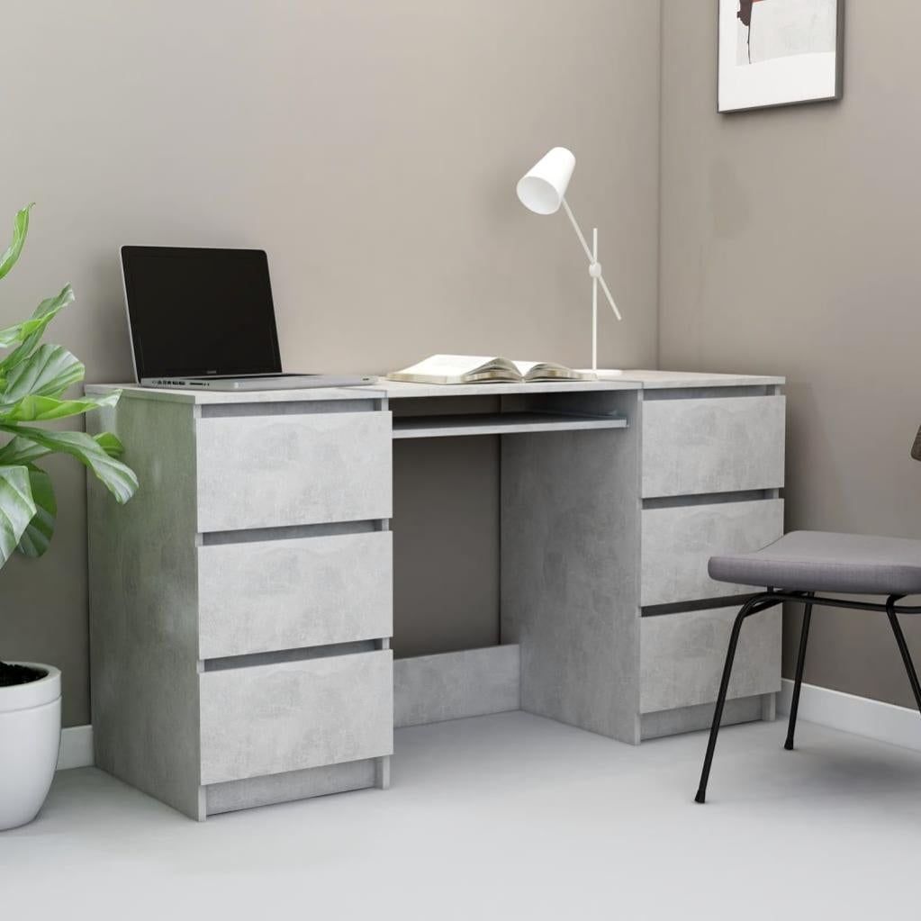 VidaXL Scrivania Moderna Grigio Sonoma 100x40x90 Cm - Scrivania Con Ripiani Per Ufficio O Casa