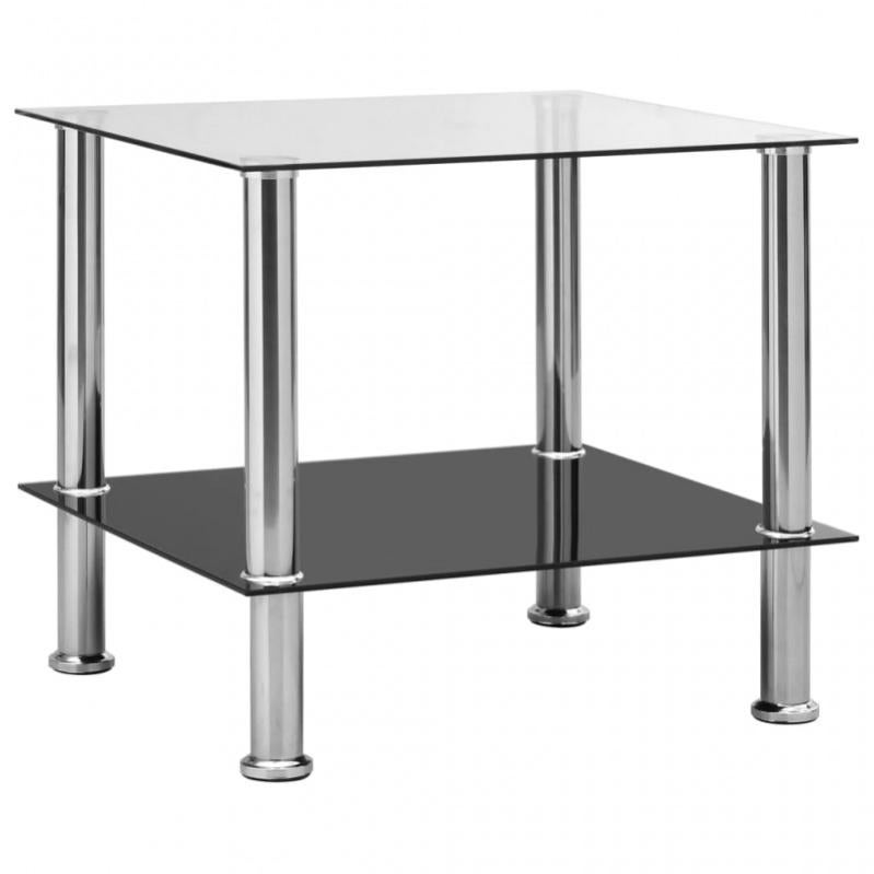 Tavolino da Appoggio a 2 Livelli, Tavolino Moderno con Piedi Solidi, Tavolino Multifunzionale, Adatto per Soggiorno, Ufficio, 40x40x60 cm (1, Nero) | Leroy Merlin