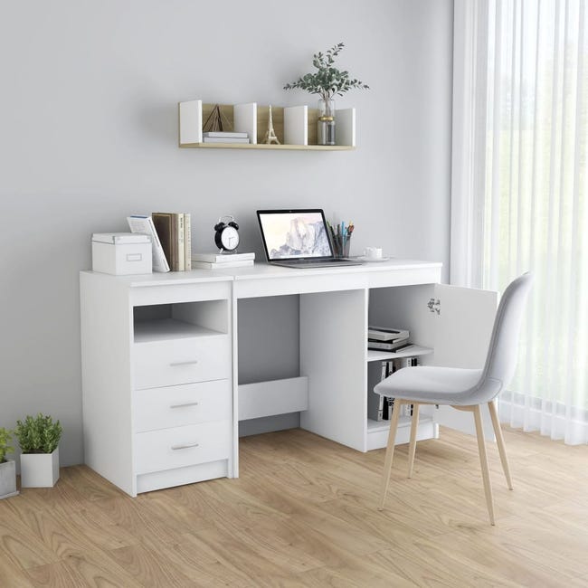 Bureau simple en bois blanc au meilleur prix