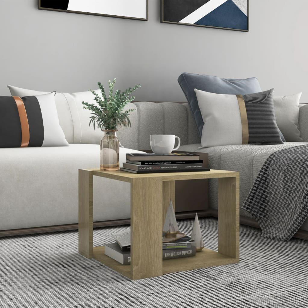 VidaXL Tavolino Da Salotto In Rovere Sonoma 80x80x45 Cm - Legno Multistrato E Struttura In Metallo