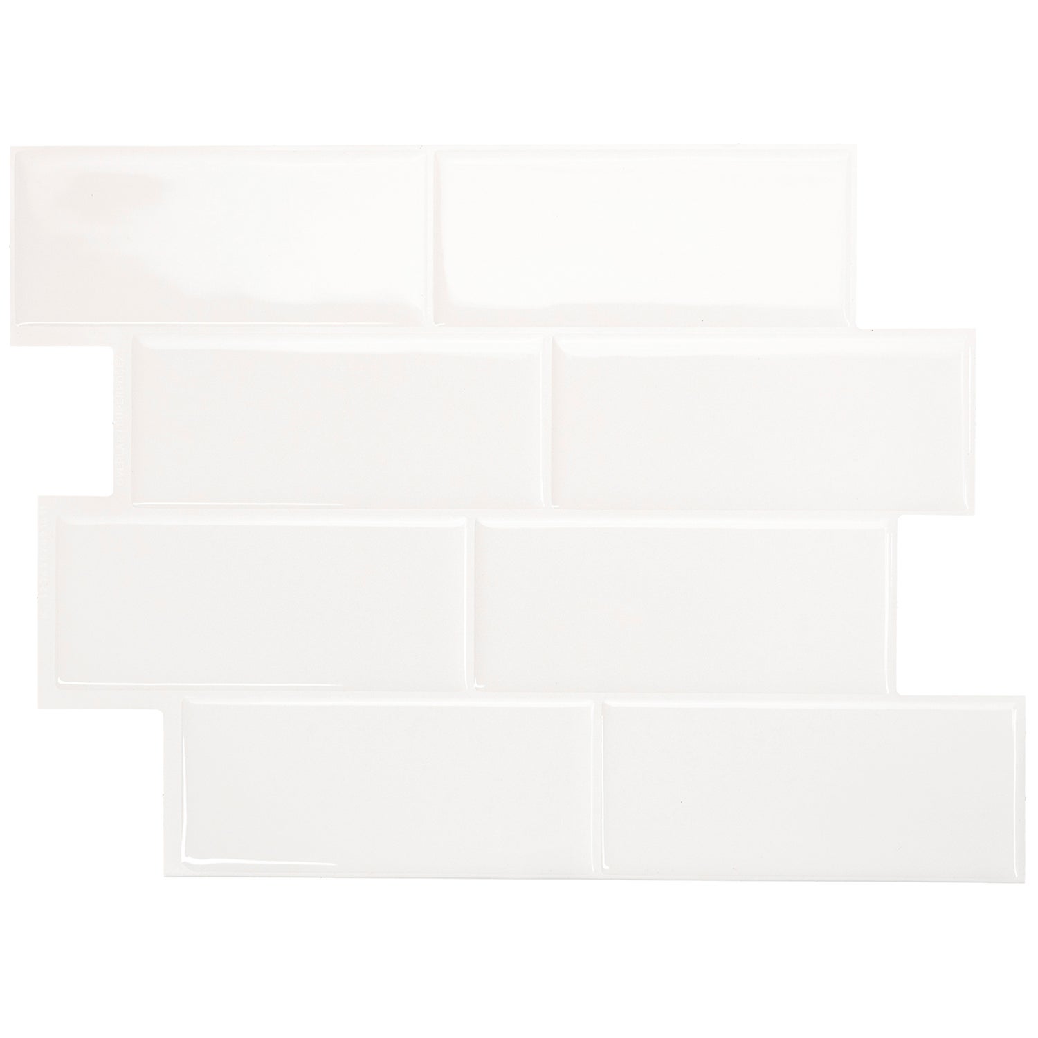 Smart tiles 4 credenzas adhesivas - metro blanco - efecto cerámico - 29.36 cm x 21.29 cm