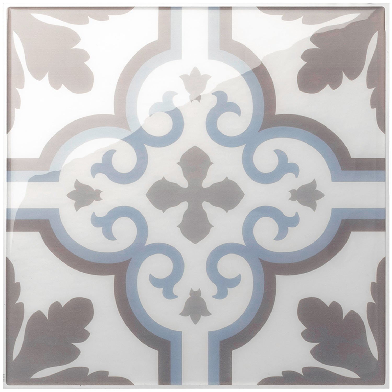 Smart tiles 4 credenzas adhesivas - vintage girona azul multicolor - efecto baldosa de cemento - 19.69 cm x 19.69 cm