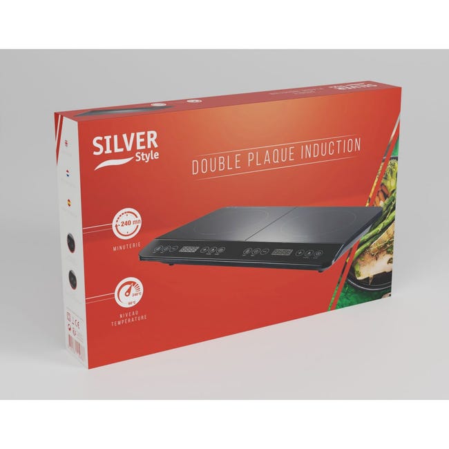 SILVER STYLE - Table de cuisson à induction posable 2 feux 1600w+1300w -  000187 - Vente petit électroménager et gros électroménager