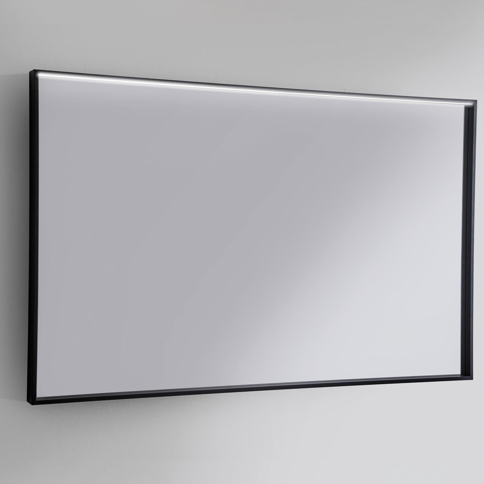 Specchio da bagno retroilluminato con cornice nera antiappannamento