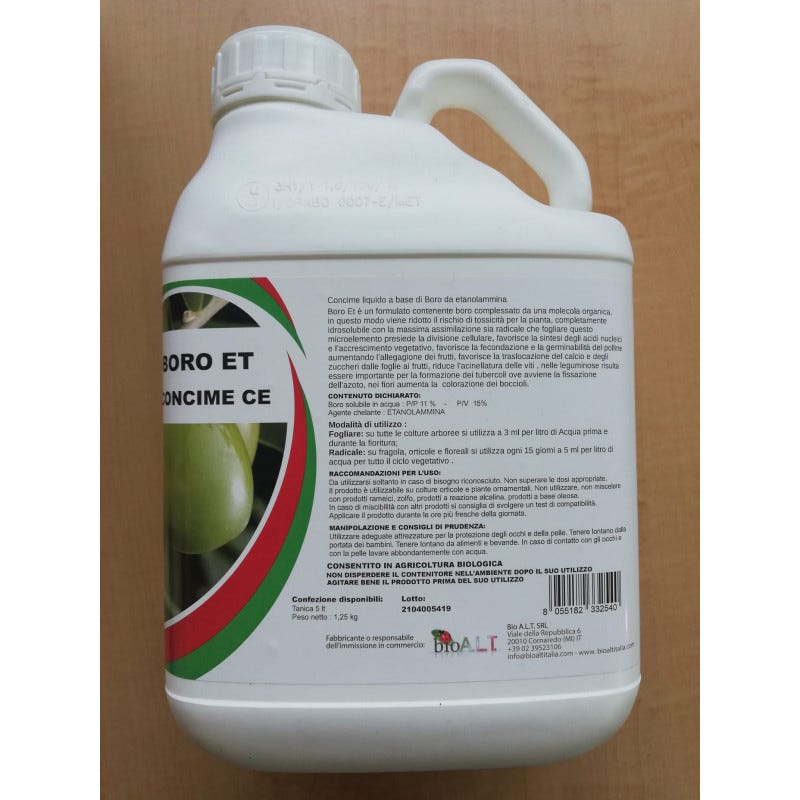 Boro et concime liquido per olivo - per piante verdi, fertilizzante  fogliare bio, confezione 5 litri