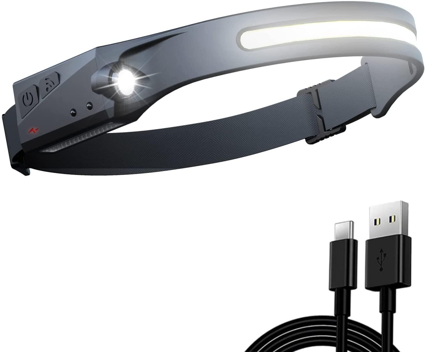Lampada Frontale A LED, Ricaricabile, 230 , 5 Modalità Di Illuminazione Sensore Di Movimento Ideale Per Corsa Corsa Classe Energetica A 84795312