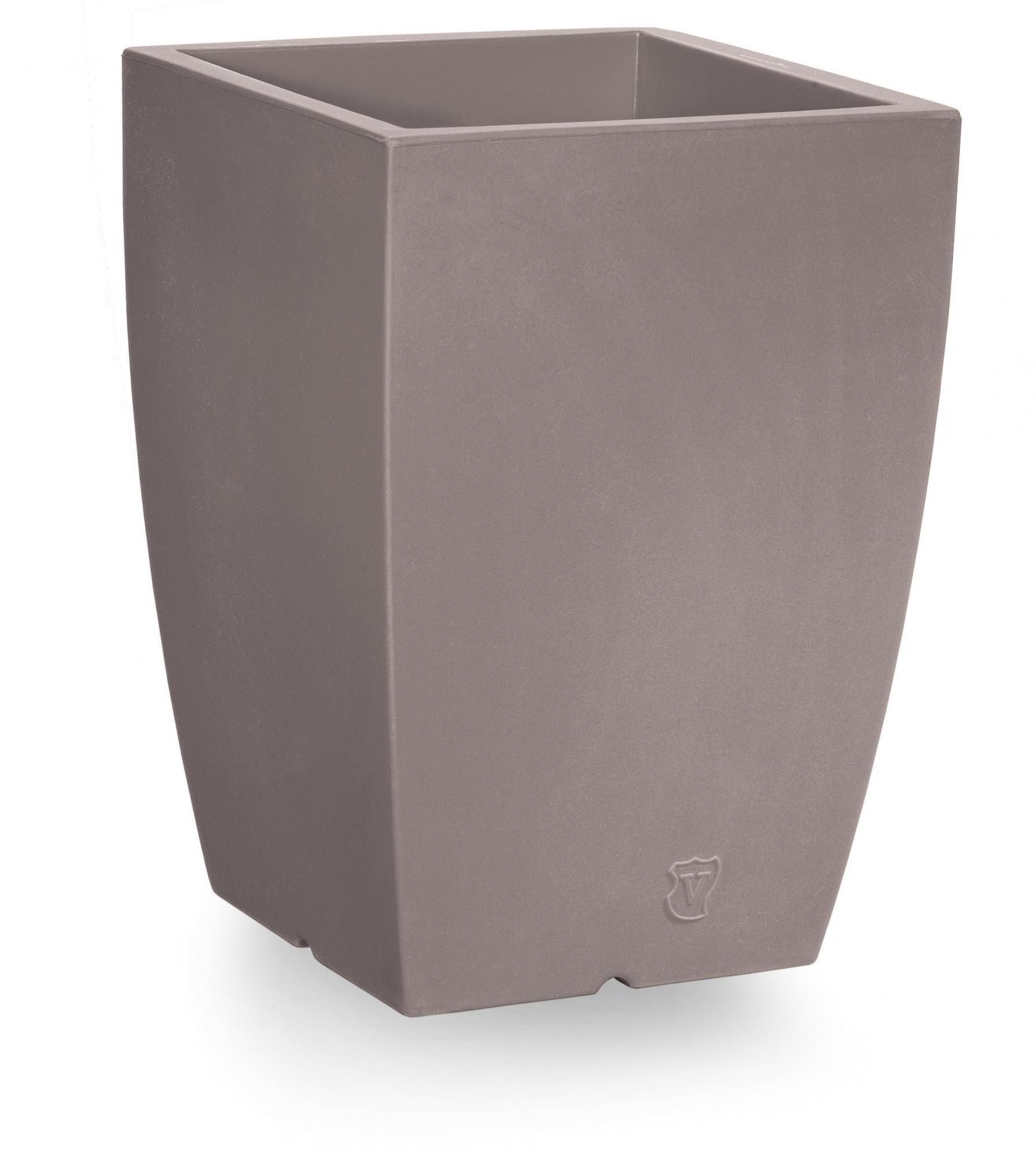 Vaso Quadrato Coubi In Plastica Bianca – 15 Cm, Con Vassoio Estraibile, Resistente UV, Per Interni/esterni