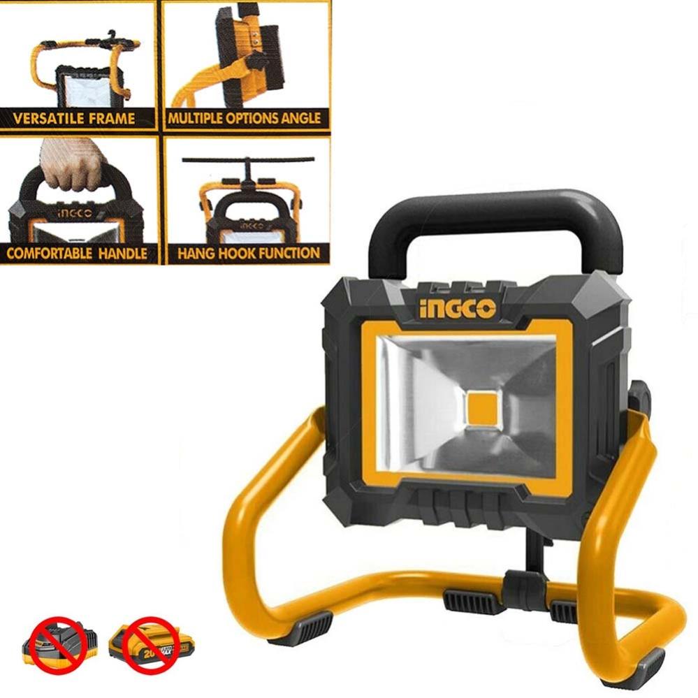MAKA Faretto LED A Batteria 18-21V – 8W/800 Lumen E 30W/4000 Lumen, Con USB E Protezione Bassa Tensione