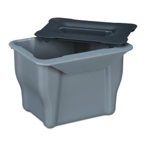 Poubelle de compost accrochable et repositionnable en plastique - 5L -  Taupe - L 18 x l 14 x H 24 cm