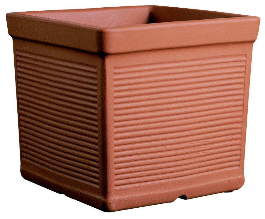 Garden Italia Vasi Sottovaso Quadro in Resina LQR 37 cm. Interno 32 x 32 in Resina Colore Antracite Made in Italy per Esterni - infrangibile - Resistente al Gelo - Robusto