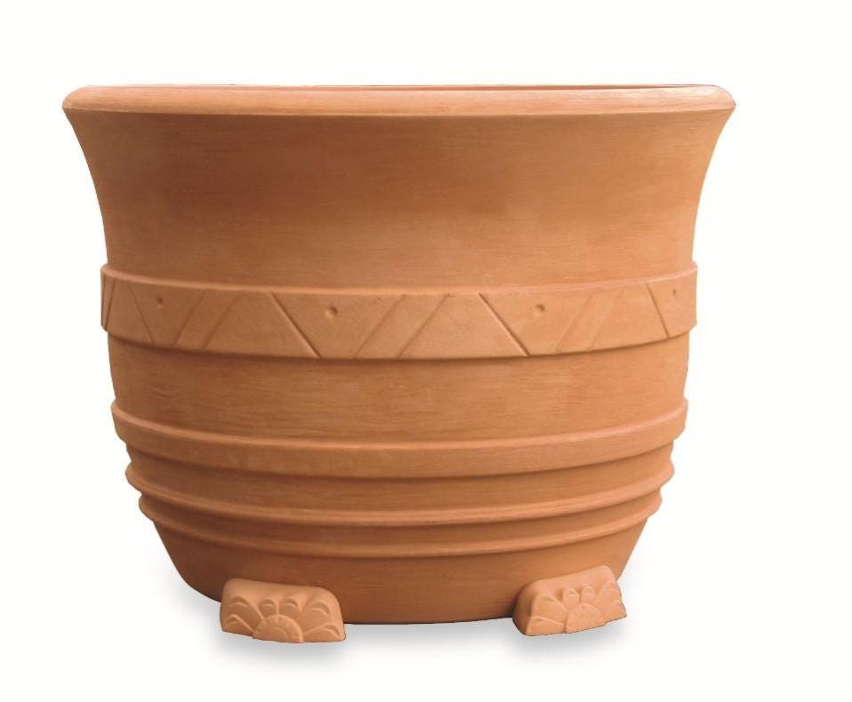 Vaso Mediterraneo Rigato 30 cm Terracotta Vaso Mediterraneo Rigato 30 cm Terracotta