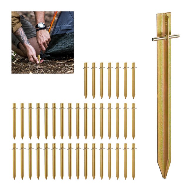 Picchetti Bivvy Pesca Pioli Da Tenda Singoli Per Pesca E Campeggio - 8 O 12 Pollici, Resistenti, Per Bivvy E Ombrelli Ombrello Da Sedia Mare - Foto 2