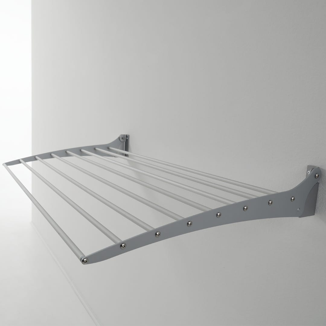 Tendedero de pared, tendedero retráctil de pared para interiores y  exteriores de aluminio y acero, Foxydry Fold 120, 120x50x10 cm