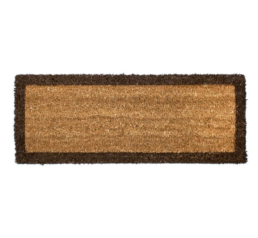 Felpudo fibra de coco 25x70 cm antideslizante cubre peldaños para escalera rectangular borde marrón