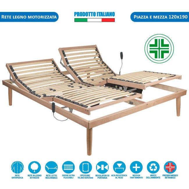 rete elettrica motorizzata a doghe con materasso in memory 80x200 rete elettrica motorizzata a doghe con materasso in memory 80x200