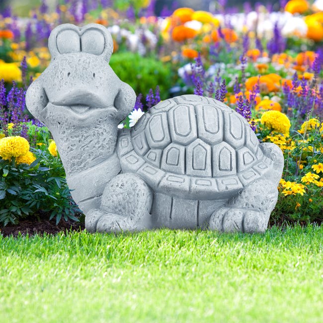 Statuette animalière grande tortue de jardin