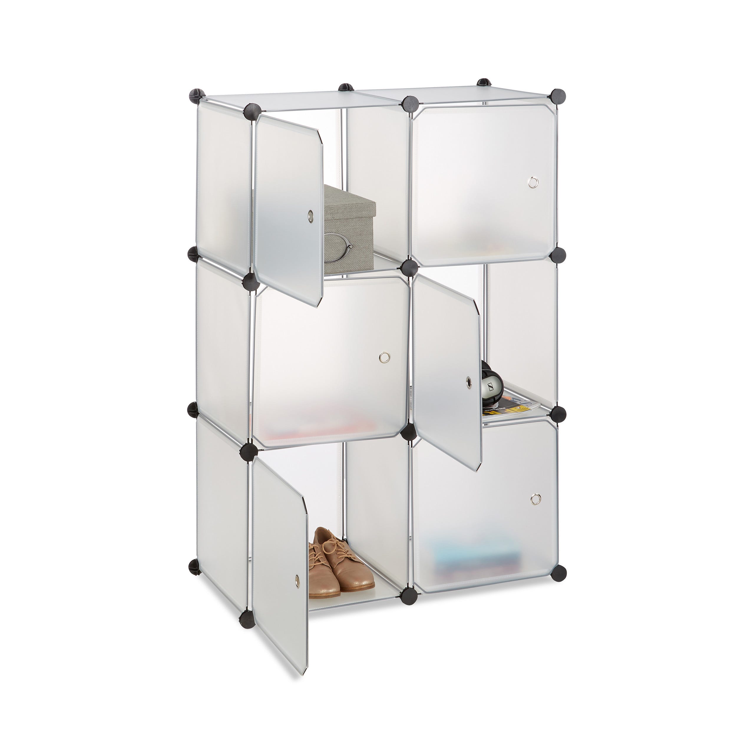 Étagère cubes penderie armoire rangement 6 casiers plastique modulable DIY  HxlxP: 105x70x35 cm, blanc en destockage et reconditionné chez DealBurn