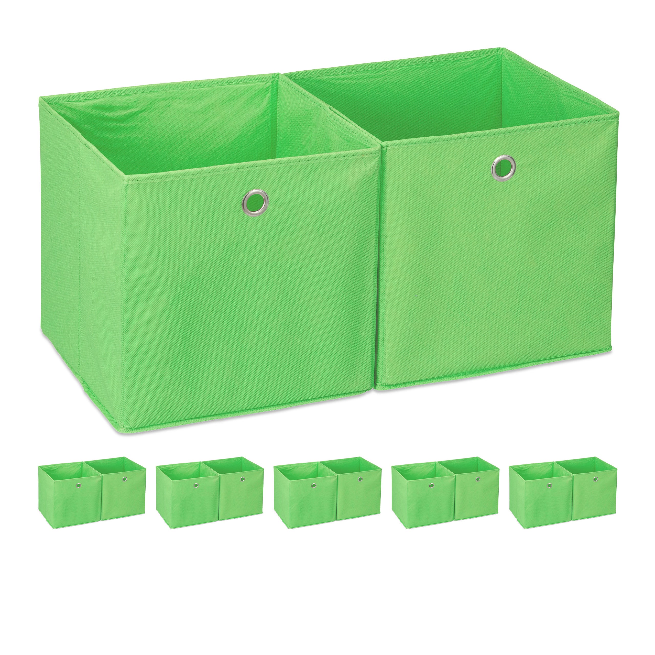4er Set Nylon Vert 32 x 32 cm faltkiste Regalbox Boîte de rangement Boîte en tissu 