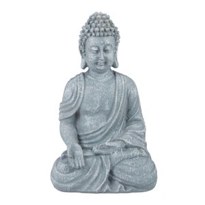 Statuette Bouddha assis position offrande brun H42 cm